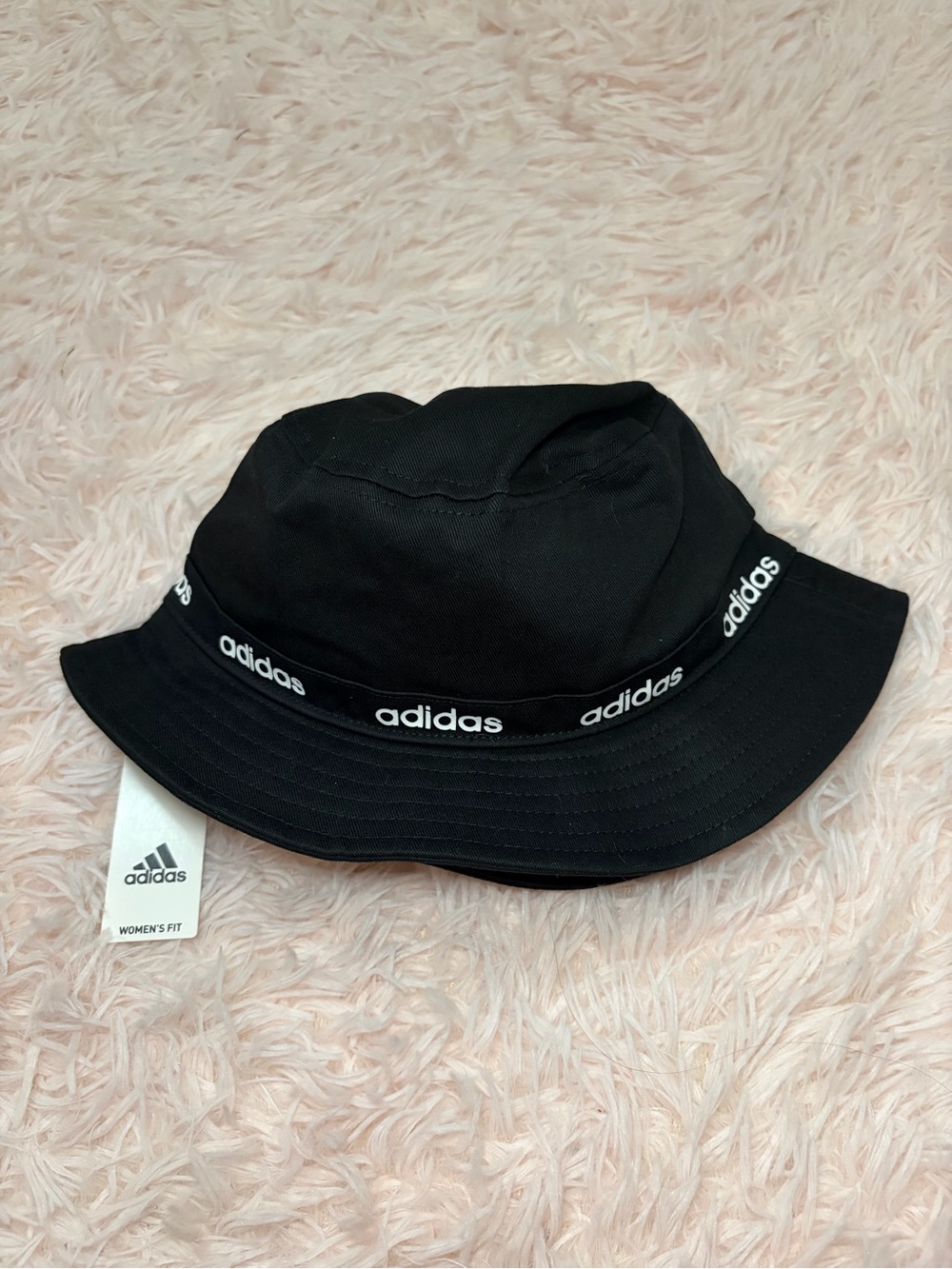 adidas Women’s Black Aeroready Bucket Hat with Logo Tape